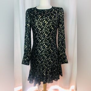 Derek Lam 10 Crosby Semi Formal Dress Black Gold Accents 4 Holiday Party Dinners